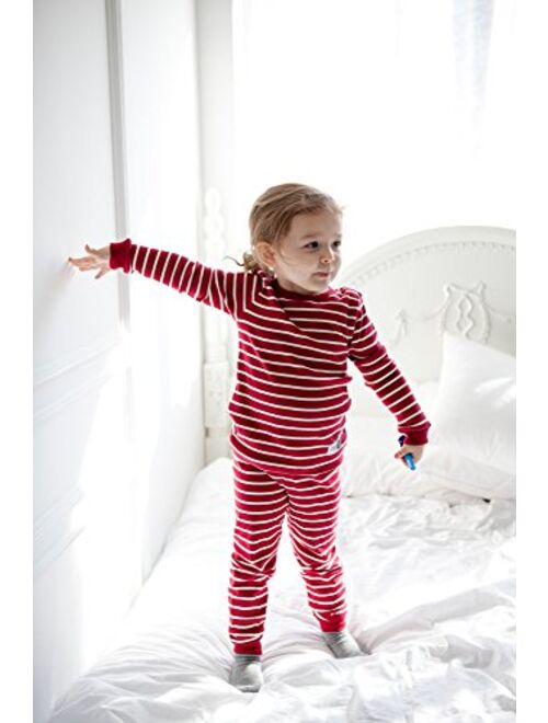 VAENAIT BABY 12M-7T Kids Boys Girls Unisex Toddler Colorful Stripe/Simple Xmas Holiday Sleepwear Pajama 2pcs Set