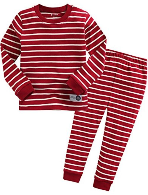 VAENAIT BABY 12M-7T Kids Boys Girls Unisex Toddler Colorful Stripe/Simple Xmas Holiday Sleepwear Pajama 2pcs Set