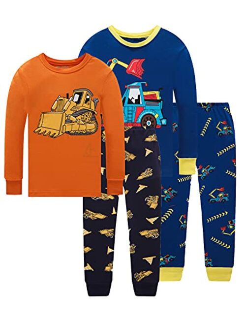 Little Pajamas Little Boys Pajamas 4 Piece Toddler Clothes Kids Pjs Children Sleepwear 100% Cotton