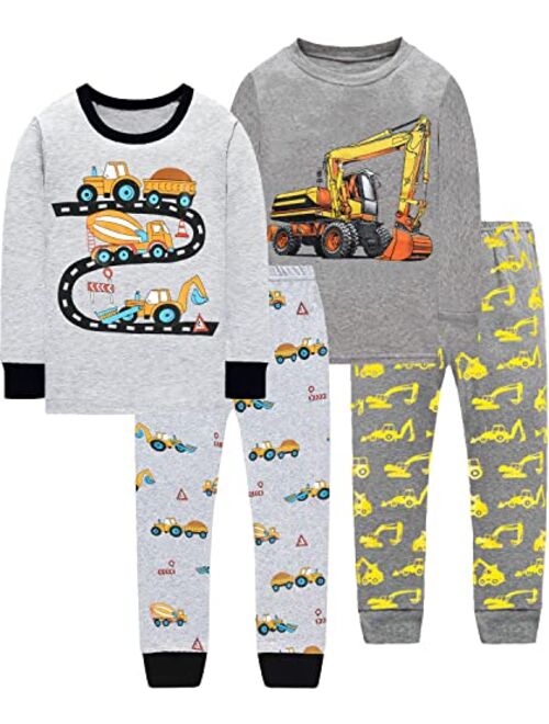 Little Hand Little Boys Pajamas Fire Truck 100% Cotton Kids Train 2 Piece Pjs Dinosaur Sleepwear Toddler Boy Clothes Sets 2-7 Years