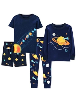 Little Hand Toddler Boys Pajamas Dinosaur Cotton Planets Sleepwear Pjs Sets Long Sleeve Excavator Jammies