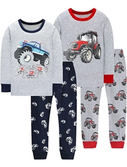 Little Hand Toddler Boys Pajamas Dinosaur Cotton Planets Sleepwear Pjs Sets Long Sleeve Excavator Jammies