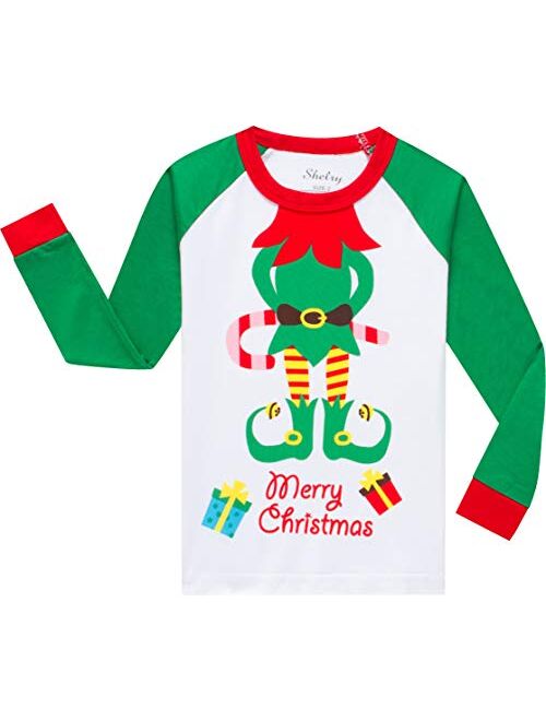 shelry Little Boys Xmas Pajamas Set Girls Holiday Sleepwear Kids Children Cotton Clothes Christmas PJs