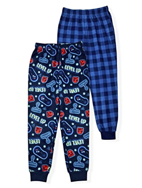 Hanes Boy's 2-Pack Plaid and Camo Print Micro Fleece Sleep Pant