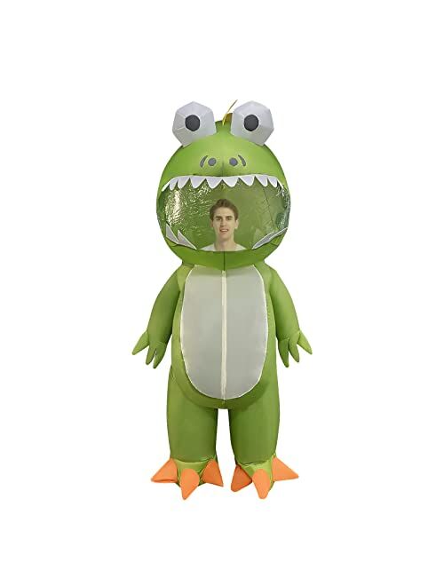 COMIN Halloween Inflatable 6FT Frog Costume Air Blow up Costume for Halloween Party