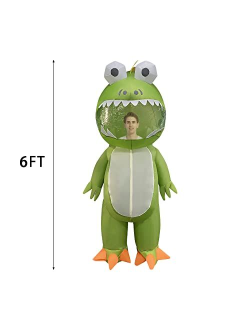 COMIN Halloween Inflatable 6FT Frog Costume Air Blow up Costume for Halloween Party