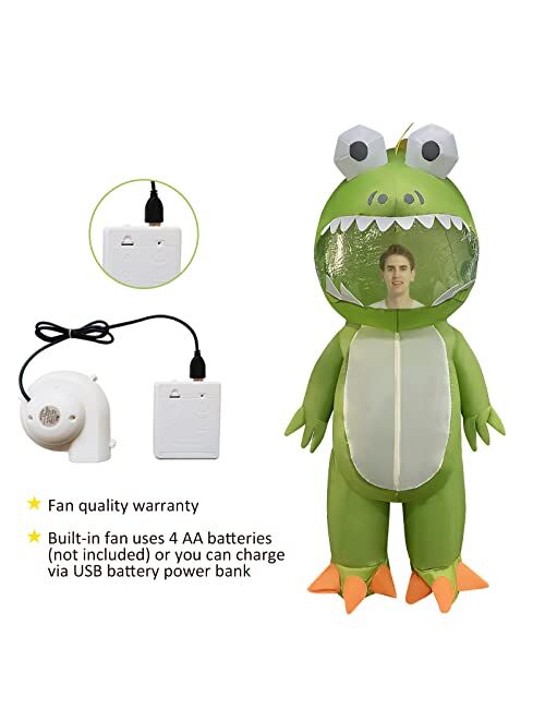 COMIN Halloween Inflatable 6FT Frog Costume Air Blow up Costume for Halloween Party