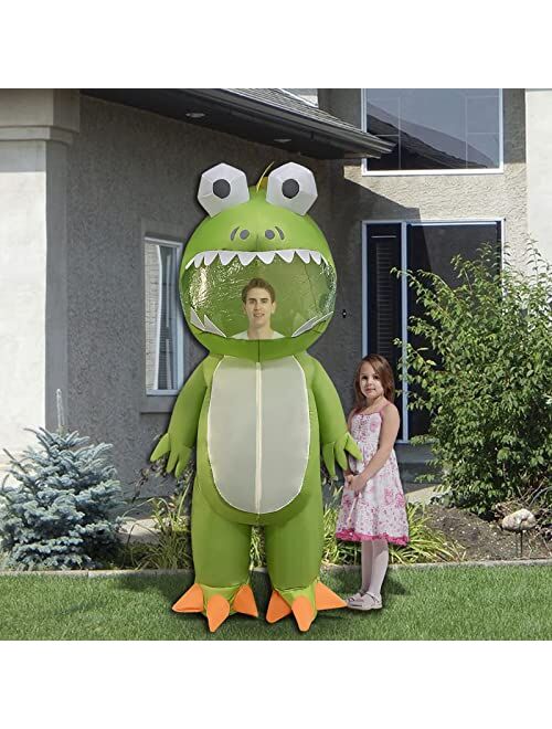 COMIN Halloween Inflatable 6FT Frog Costume Air Blow up Costume for Halloween Party