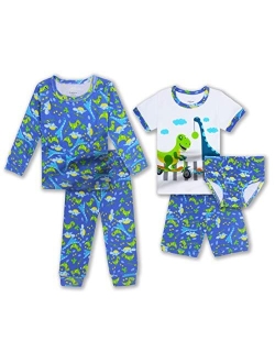 Zebzoo Kids Pajamas Boys & Girls Cotton Pyjama & Underwear Set for 2-12 Years Long Sleeve Short Sleeve Sleepwear & Briefs