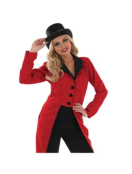 Fun Shack Ringmaster Costume Women Red Circus Showman Tailcoat Jacket Adult Halloween Costumes For Women Size S M L XL XXL