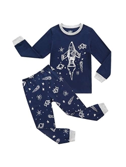 RKOIAN Little Boys Girls' Pajamas Sets Glow in The Dark Toddler Pjs Cotton Kids Sleepwear