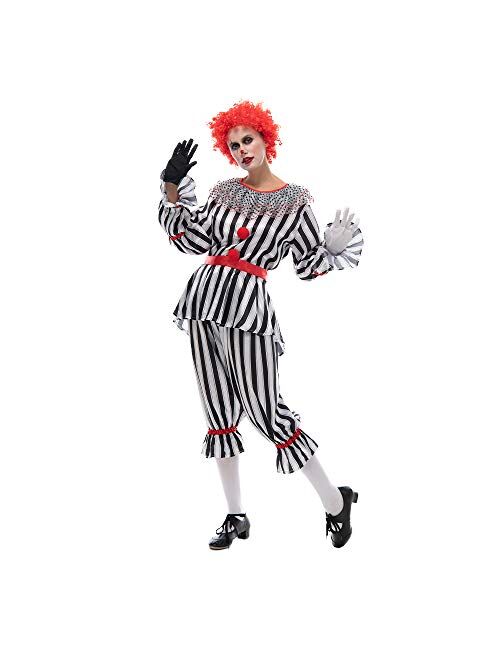 Fantastcostumes EraSpooky Women Halloween Creepy Circus Clown Costume