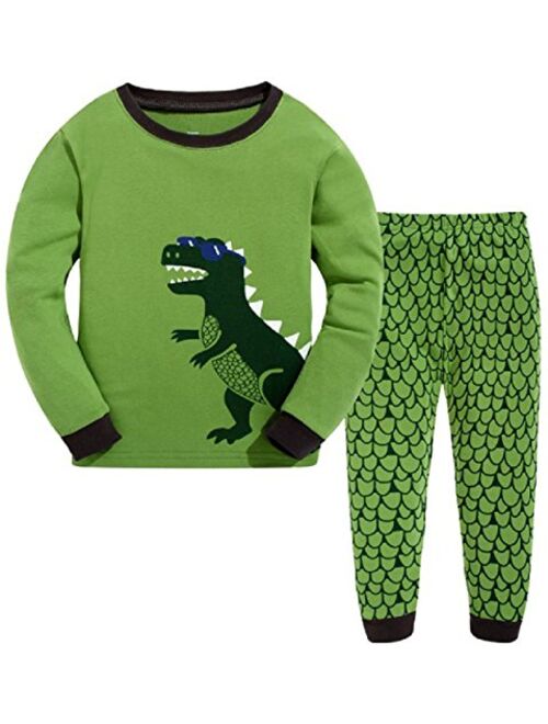 Babygp Boys Pajamas Dinosaur etc Kids Pjs Sets 100% Cotton Toddler Long Sleeves Sleepwear