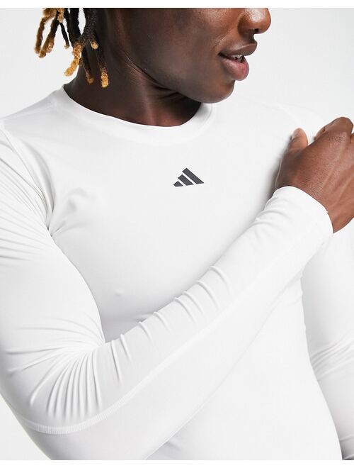 adidas performance adidas Training Tight Fit long sleeve t-shirt in white