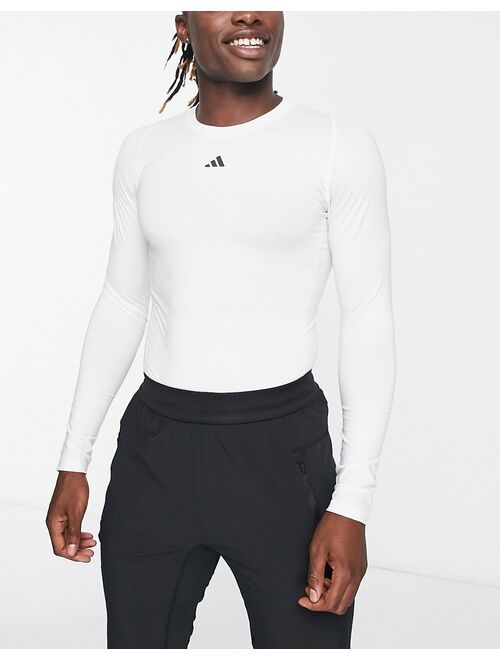 adidas performance adidas Training Tight Fit long sleeve t-shirt in white