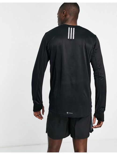 adidas performance adidas Running Own The Run long sleeve T-shirt in black