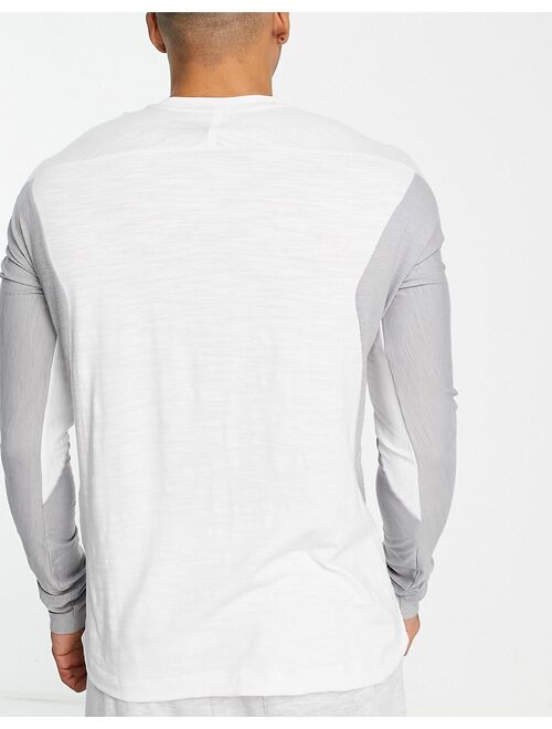 adidas performance adidas Yoga 2-tone long sleeve t-shirt in gray