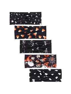 GeNeric 4 PCS Halloween Headbands for Women Girls Pumpkin Skeleton Skull Ghost Cosplay Spider Hairbands