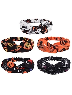 GeNeric 4 PCS Halloween Headbands for Women Girls Pumpkin Skeleton Skull Ghost Cosplay Spider Hairbands