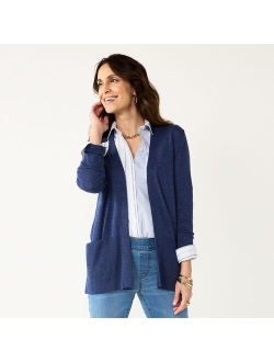 Classic Ribbed Open-Front Cardigan