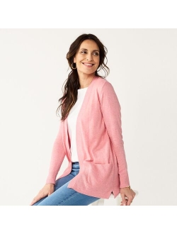 Classic Ribbed Open-Front Cardigan