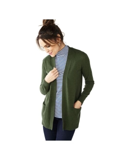 Classic Ribbed Open-Front Cardigan