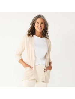 Classic Ribbed Open-Front Cardigan