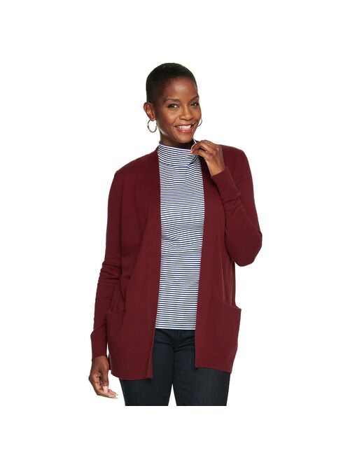 Women's Croft & Barrow Classic Ribbed Open-Front Cardigan