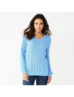 Classic V-Neck Cable Sweater
