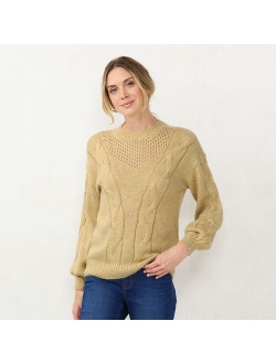 Women's LC Lauren Conrad Cable-Knit Texture Sweater