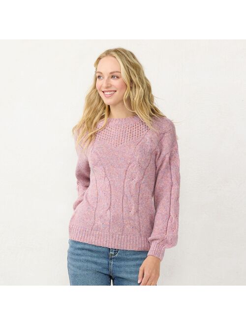 Little Co. by Lauren Conrad Women's LC Lauren Conrad Cable-Knit Texture Sweater