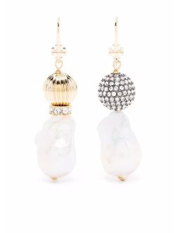 mismatched pearl drop earrings