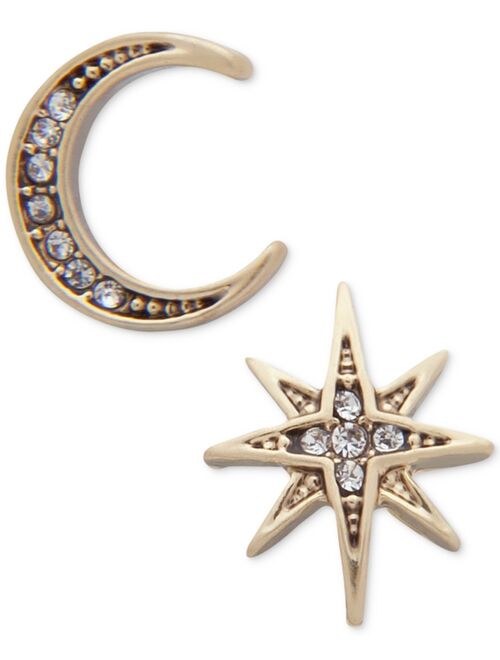 lonna & lilly Gold-Tone Moon & Stars Mismatch Earrings