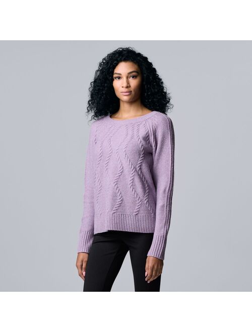 Women's Simply Vera Vera Wang Cable-Knit Crewneck Sweater