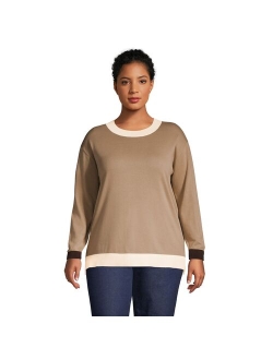 Plus Size Lands' End Lightweight Crewneck Sweater