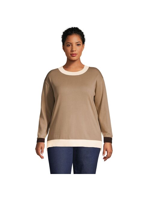 Plus Size Lands' End Lightweight Crewneck Sweater