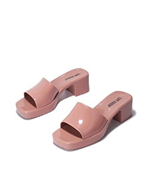 Cape Robbin Jelly Chunky Block Heel Sandals