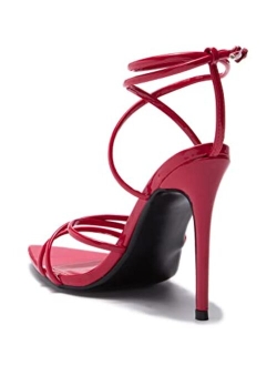 Women's Strappy Pointy Open Toe Ankle Strap Stiletto Sandal-Ada