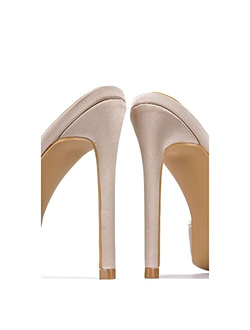 Cape Robbin Avelyn Sexy Stiletto High Heels for Women, Pointed Open Toe Shoes Heels