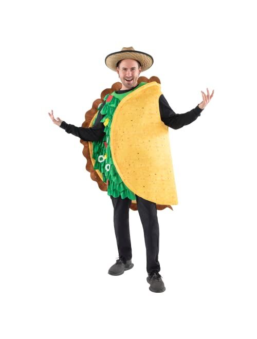 Spooktacular Creations Taco Costume Adult Men Realistic Deluxe Set for Halloween Dress Up Party Theme Activities-XL