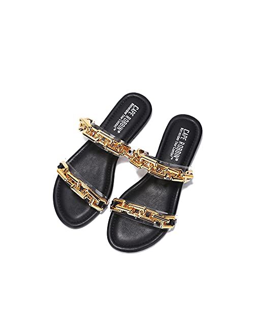 Cape Robbin Goldie Sandals for Women, Womens Mules Slip On Shoes