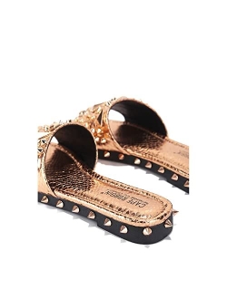 Tonie Sandals Slides for Women, Studded Womens Mules Slip On Shoes