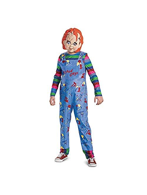 Disguise Chucky Costume for Kids, Official Childs Play Chucky Costume Jumpsuit and Mask Outfit, Classic Child