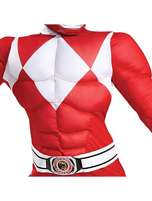 Disguise Red Ranger Muscle Costume, Official Power Rangers Costume with Mask