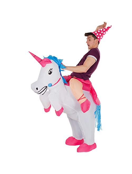 Morphsuits Adult Ride On Unicorn Inflatable Costume Magic Horse Fancy Dress Up Mens Womens