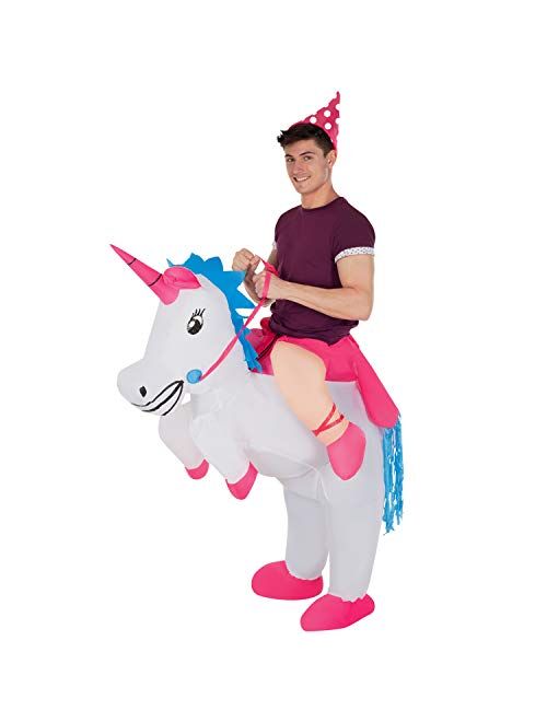 Morphsuits Adult Ride On Unicorn Inflatable Costume Magic Horse Fancy Dress Up Mens Womens