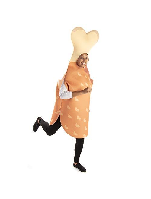 Hauntlook Drumstick Halloween Costume - Funny One-Size Chicken Leg Food Outfit for Adults