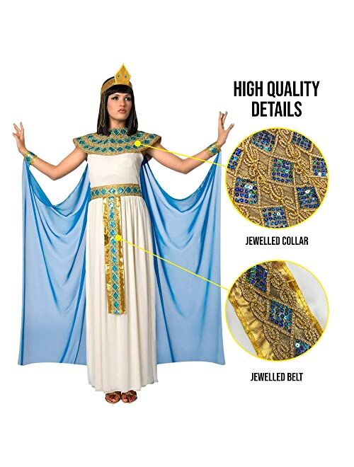 Morph Adult Cleopatra Costume For Women Egyptian Princess Egypt Goddess Queen Dress Halloween Costumes For Women