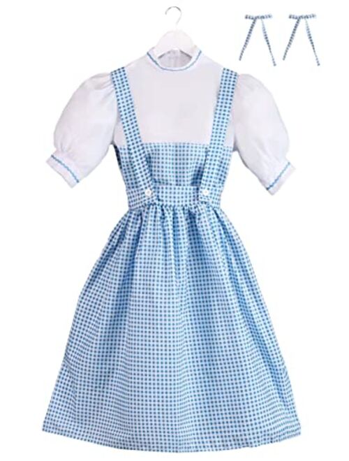 Fun Costumes Adult Dorothy Costume Women's Long Blue Gingham Dress