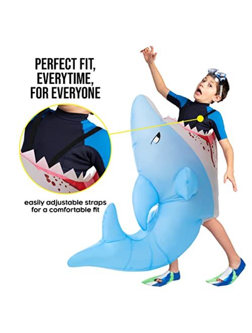 Morph Inflatable Shark Costume Kids Attack Bite Outfit Halloween Costumes for Kids